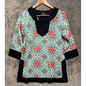 3/$20 Simply Southern Shirt Cotton Small Blue Pink Paisley Cover Up Tunic Shirt